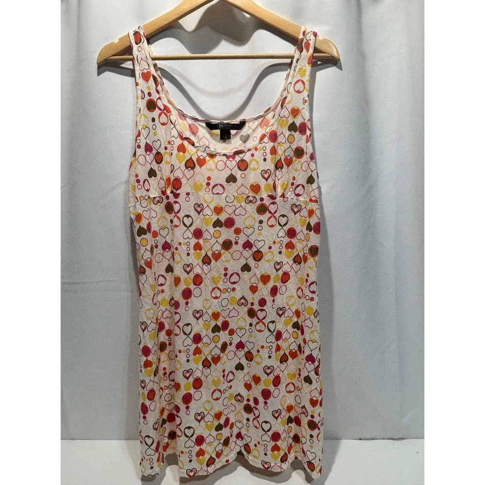 Body by Victoria PJ's Women M White Multi Heart Print VTG 2006 Sleeveless